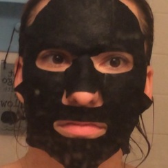 I look like I'm wearing a carved wooden mask.